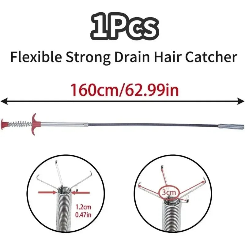 Flexible Spring Drain Unblocker for Sink Tub Kitchen KitchenBending Sink Tool