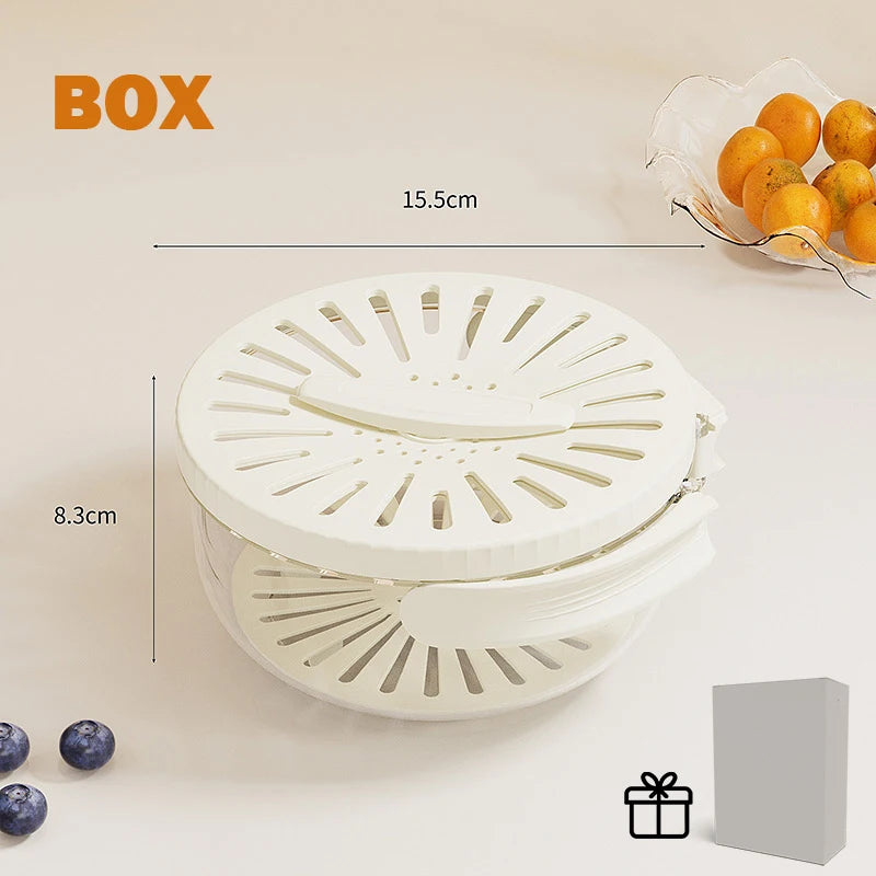 2-in-1 Rinse & Drain Bowl with Lid – Multi-Purpose Food Prep & Storage Container