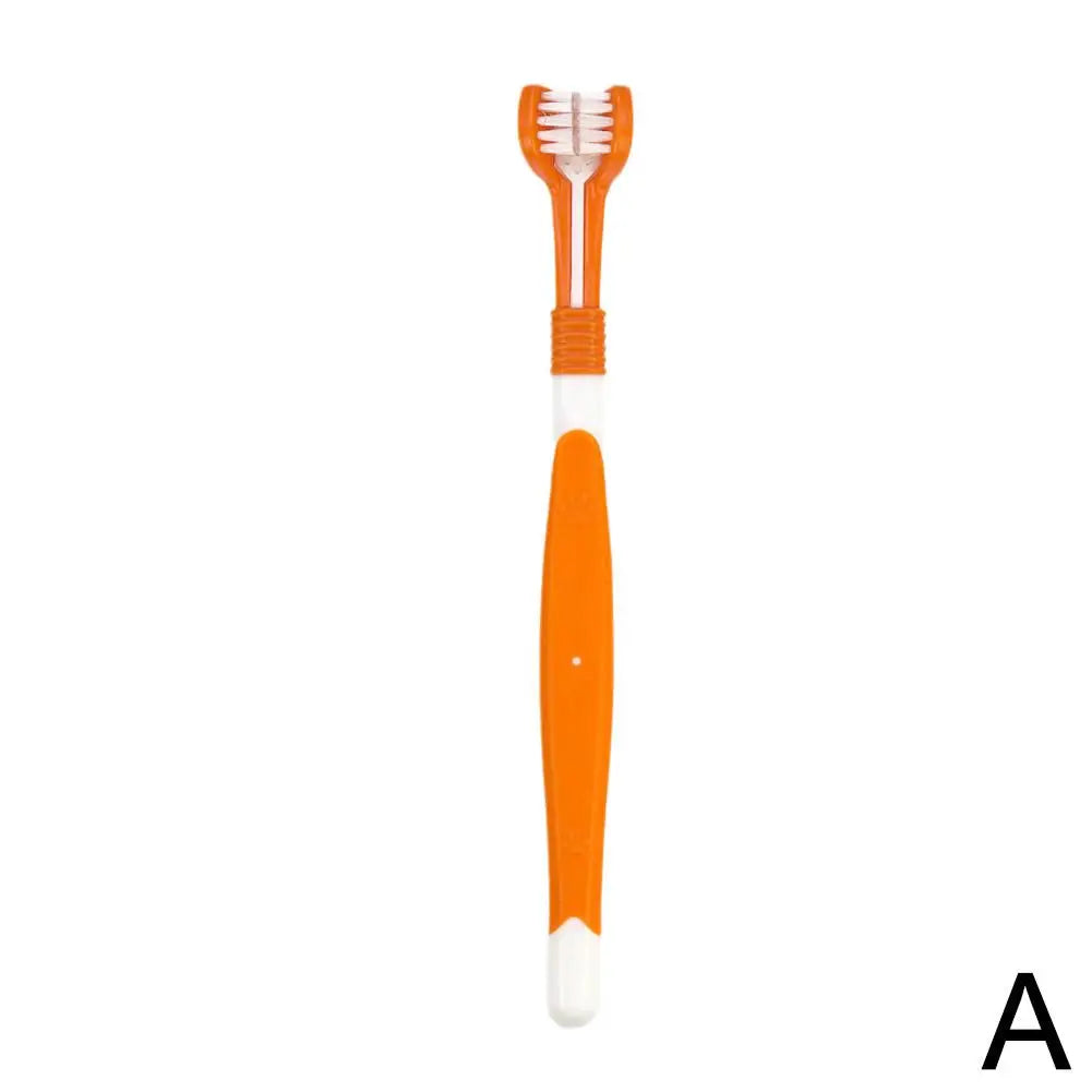 Three-Head Pet Toothbrush For Dogs And Cats Oral Cleaning Brush Care
