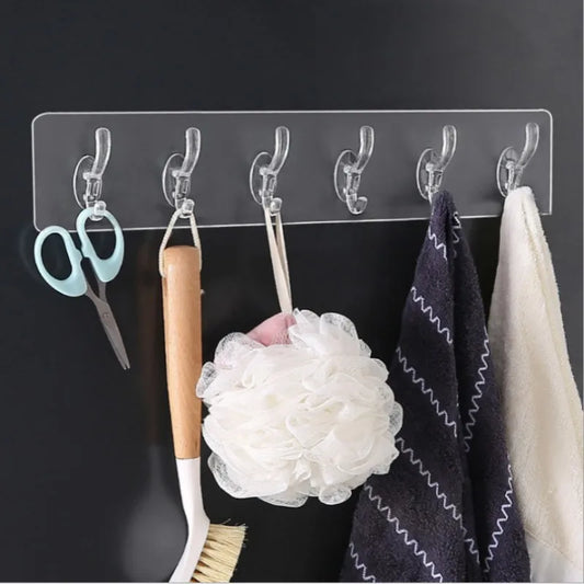Transparent Strong Self Adhesive Hook Nail-free Wall Hook Kitchen Bathroom