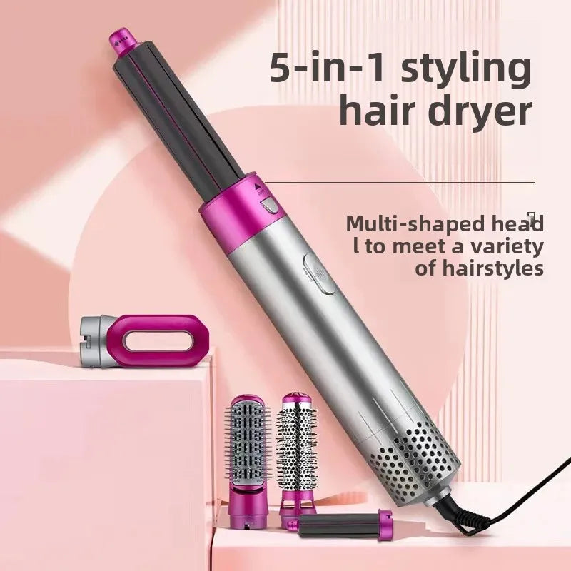 Five-In-One Automatic Curling Iron Brush Straight And Curl Hair Styling Comb