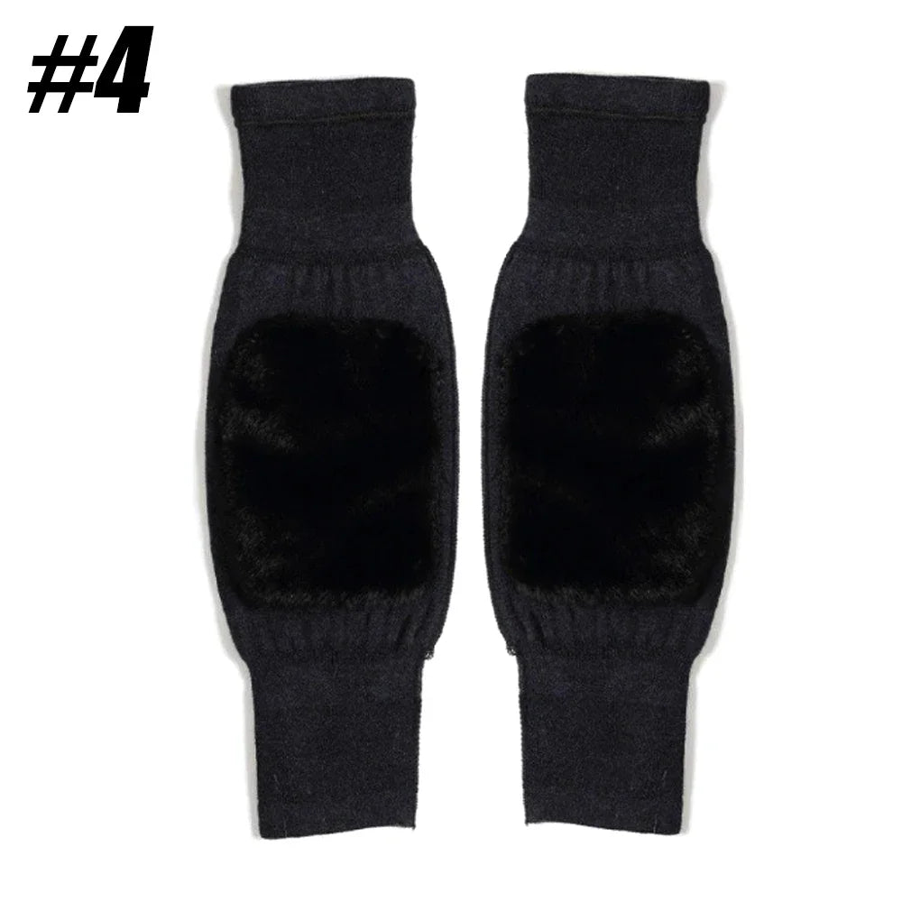 Wool Knee Brace Pads Winter Thermal Knee Warmers