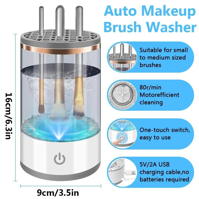 3 In 1 USB Plug Portable Electric Makeup Brush Cleaner with Rubber Makeup Machine