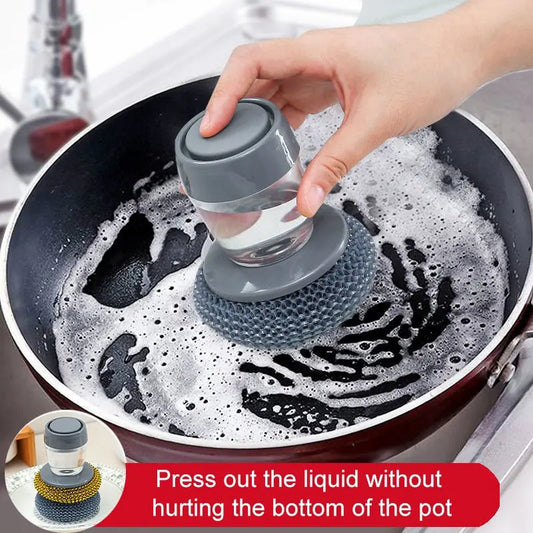 Portable Kitchen Soap Dispensing Dishwashing Tool
