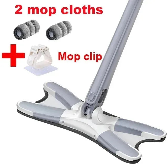 UNTIOR X-type Mop Microfiber Flat Floor Self Wringing 360 Degree Squeeze Mop