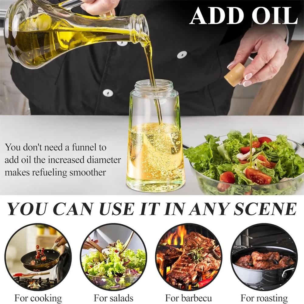 2 in 1 Oil Dispenser-Oil Sprayer,Oil Sprayer for Cooking,Food-grade 470ML