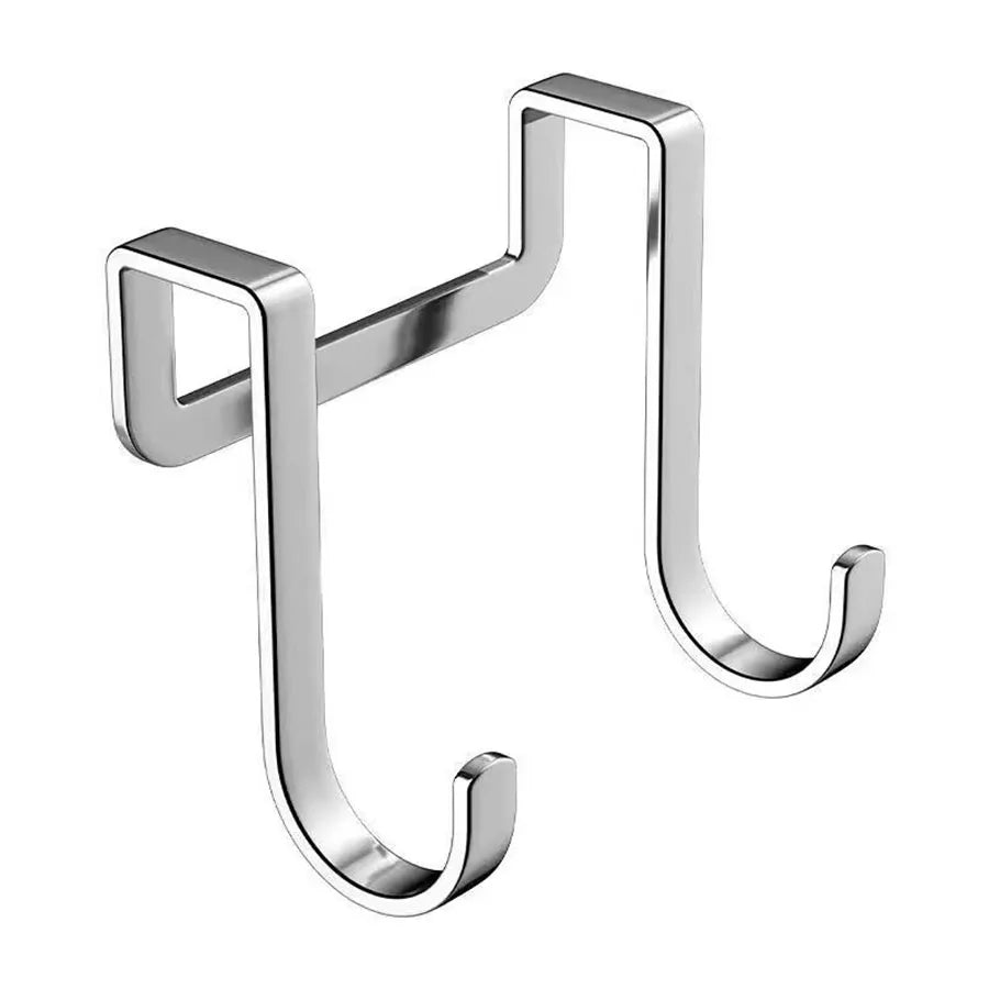 Stainless steel bedside cabinet door hook, student dormitory double hook, S-shaped hook, bathroom hanging clothes