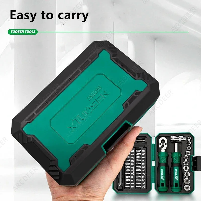 TUOSEN 40 Piece Ratchet Wrench and Screwdriver Comprehensive Set