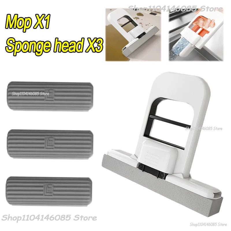 Mini Sponge Mop Hand-free Wash Mops Mini Portable Super Absorbent Mop