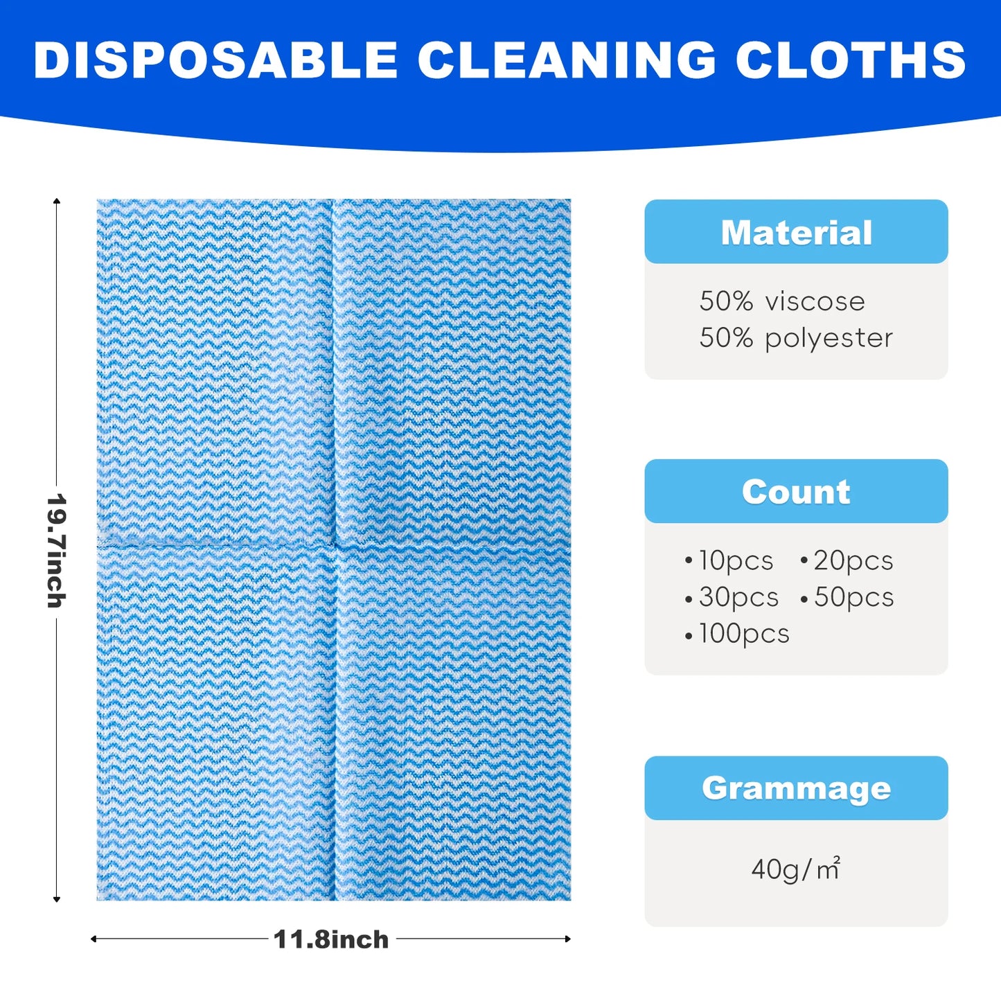 Disposable Nonwoven Dish Cloths, Light Duty Paper Towels for Kitchen and Home Cleaning,