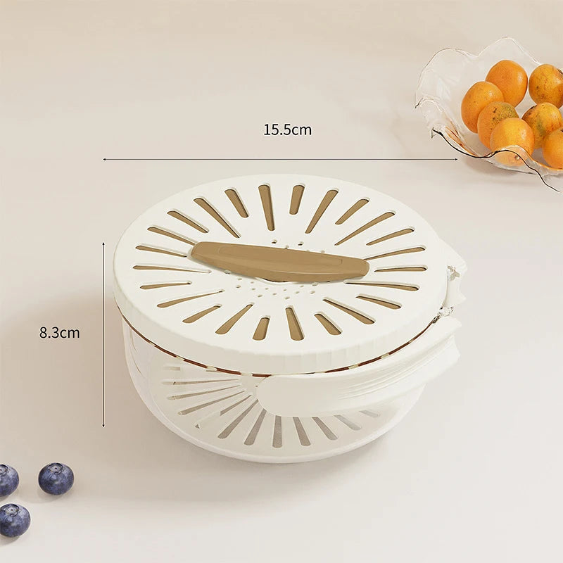 2-in-1 Rinse & Drain Bowl with Lid – Multi-Purpose Food Prep & Storage Container