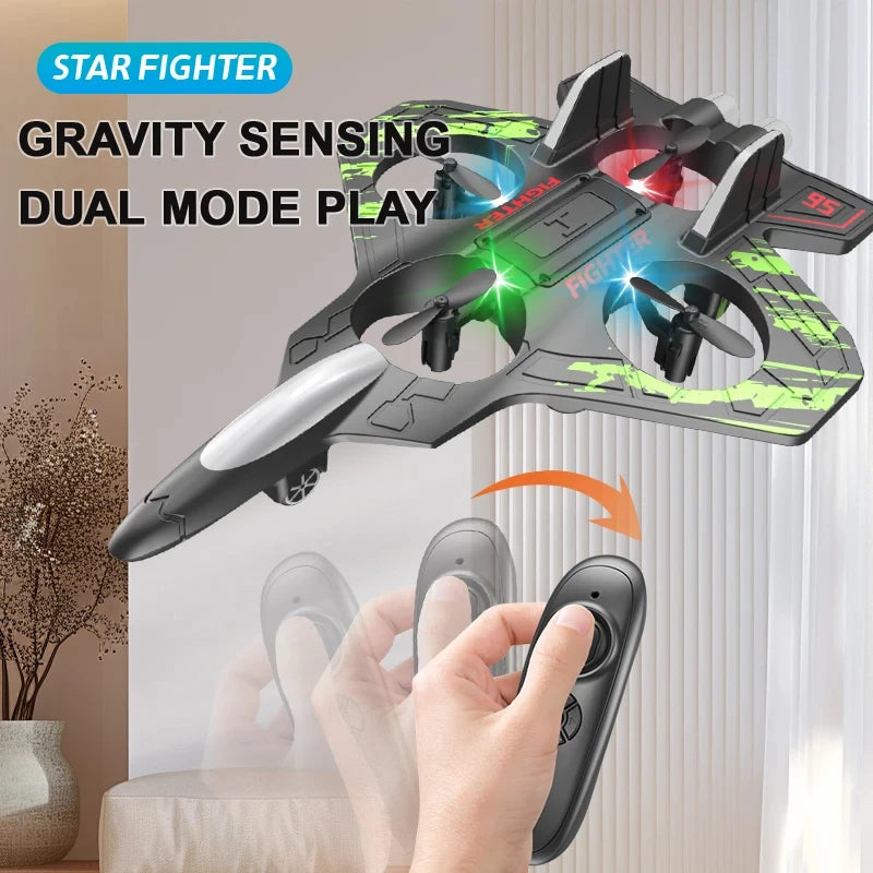2.4G remote control fighter electric foam glider stunt tumbling UAV hovering helicopter with LED colorful lights