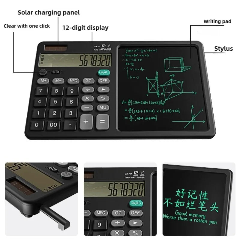 Foldable Scientific Calculator with Writing Drawing Tablet LCD Large Display