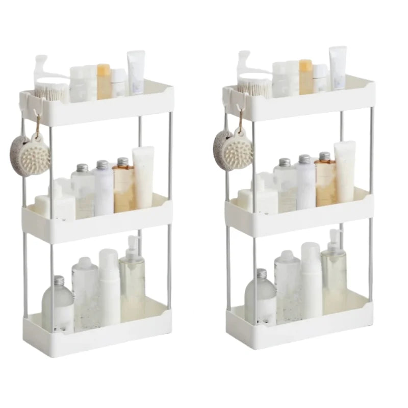 Space Saving Bathroom Storage Rack Multilayer Organizer for Toilet Vanity Cosmetics Standing Shelf with Easy Assembly