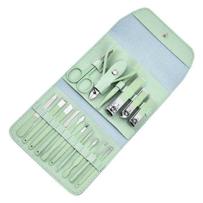 16 PCS Manicure And Pedicure Set Nail Clippers Kit Travel Grooming Clippers Care Tools