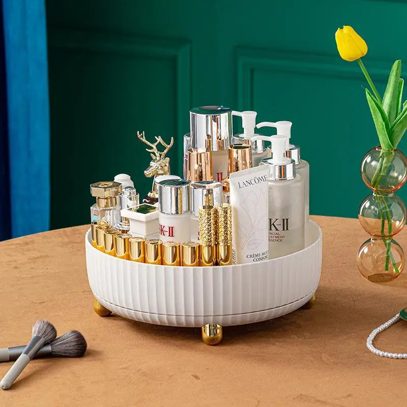 New Transparent Makeup Organizers with 360 Degree Rotation Storage Shelf