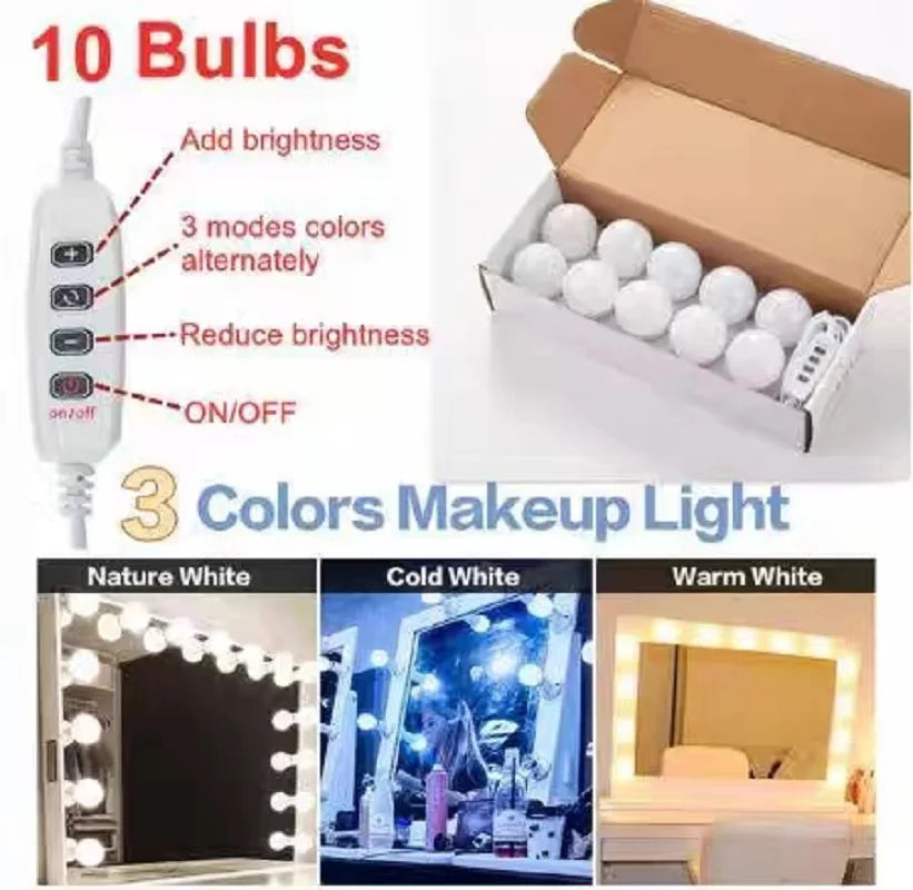10 PC LED Light Paste Mirror Makeup Light Bulbs