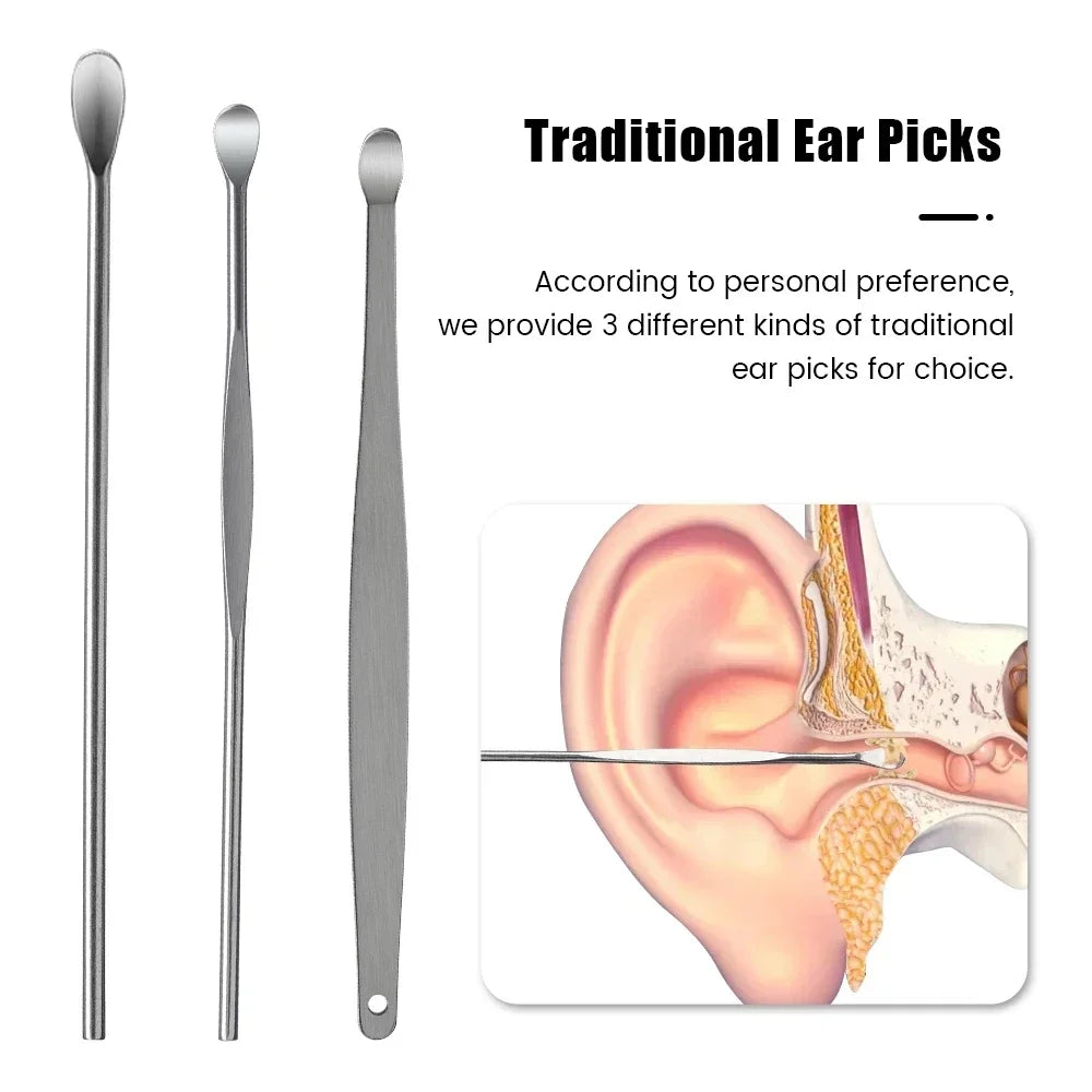 Effective 6Pcs Earwax Cleaning Tool with Spiral Earpick and Ear Curette