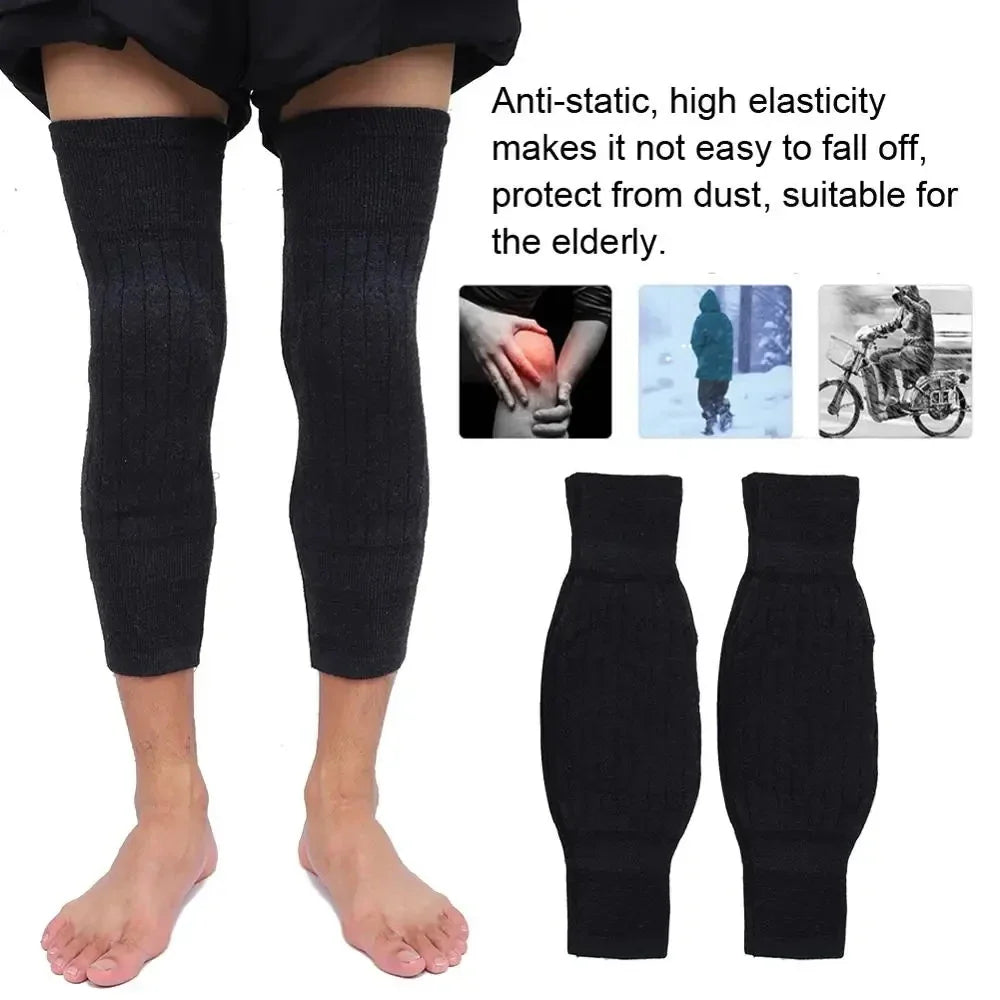 Wool Knee Brace Pads Winter Thermal Knee Warmers
