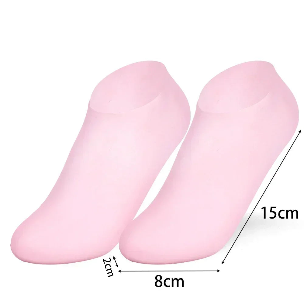 2 Pack Moisturizing Silicone Gel Socks for Dry Cracked Feet