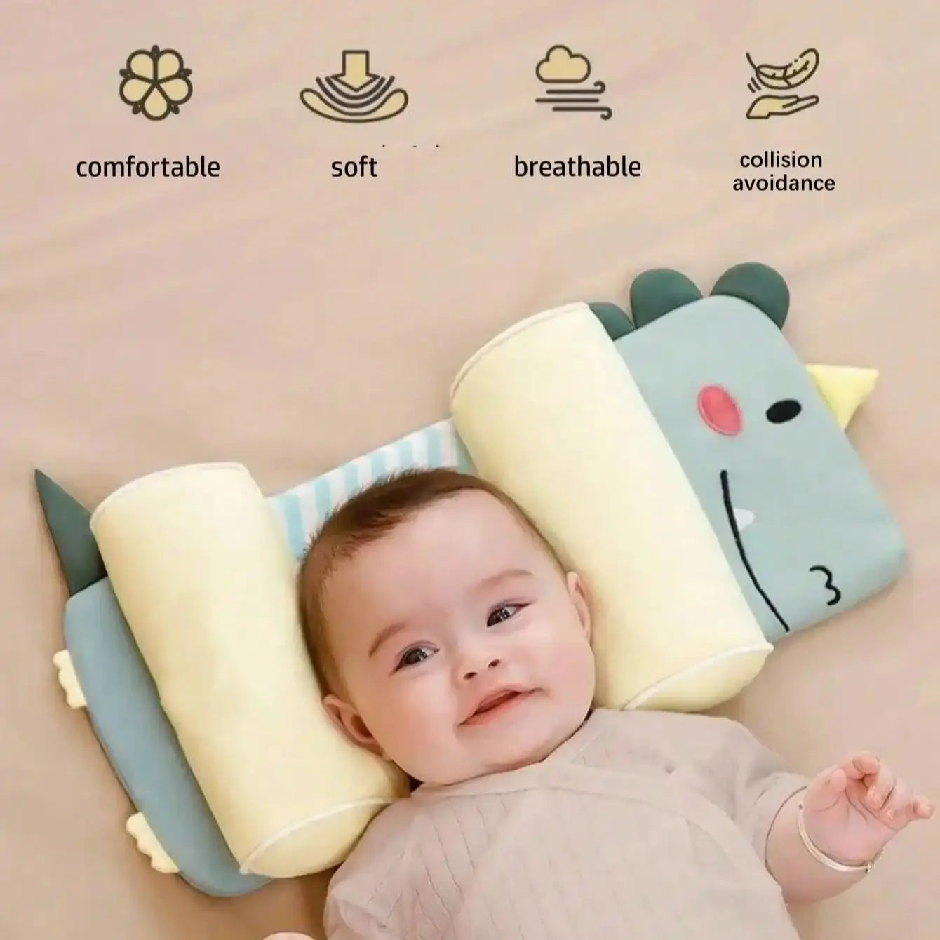 Baby Neck Pillow, Children's Sleep Pillow Breathable Soft Baby Pillow