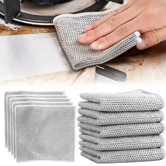 10 Pcs Magic Cleaning Cloth Double-sided Metal Steel Wire Rags