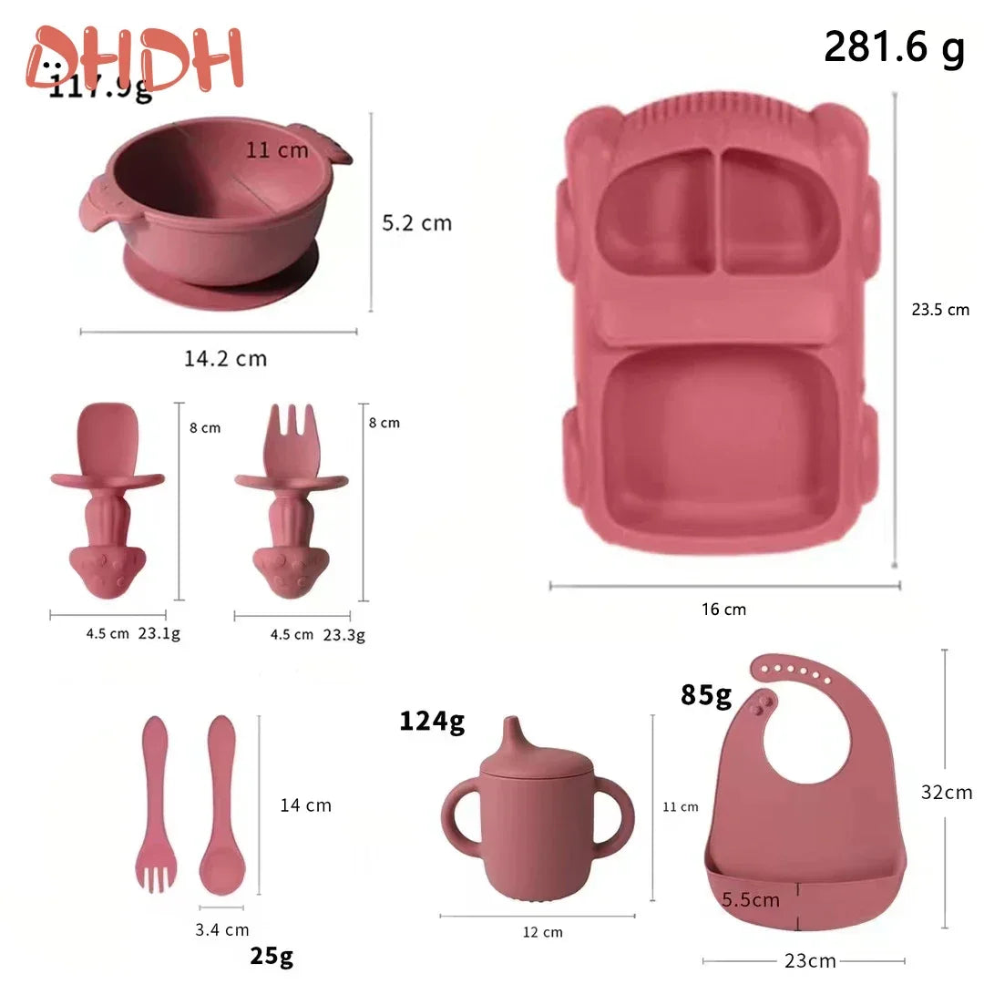 Silicone Baby Feeding Set Tableware Baby Food Dish