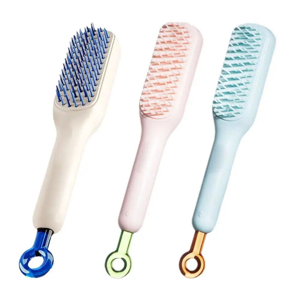 Retractable Comb Self-cleaning Hair Brush Anti-static