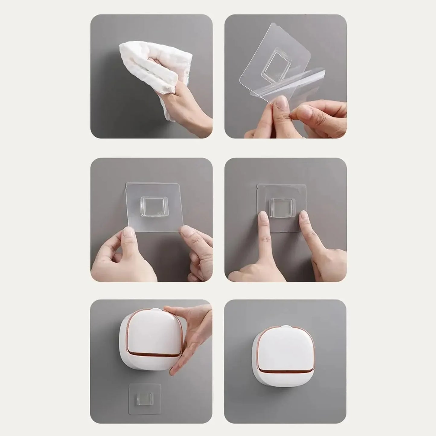 Wall Mount Soap Box No Drill Bathroom Drainage Container with Tray