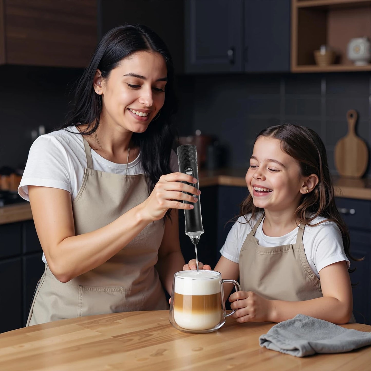 Milk Frother Wand Coffee Frother Handheld Foam Maker For Latte Rechargeable Electric Milk