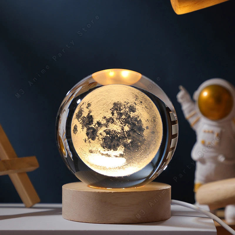 Unique 3D Crystal Ball Night Light Led Lamp 5 cm