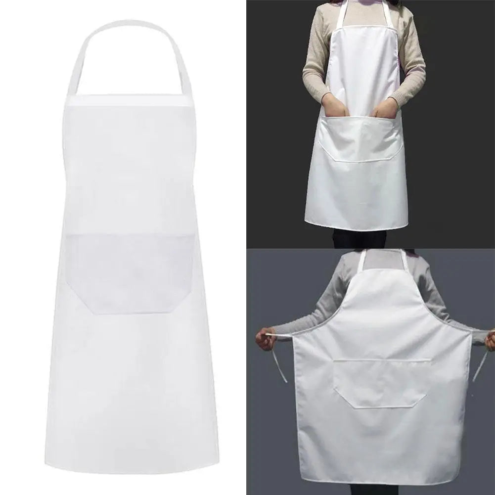 Fashion Kitchen Unisex Waiter White Plastic Waterproof Apron