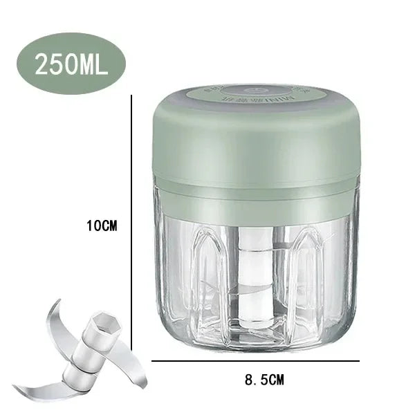 Electric Mini Garlic Chopper, 250ML Food Chopper Garlic Mincer USB,