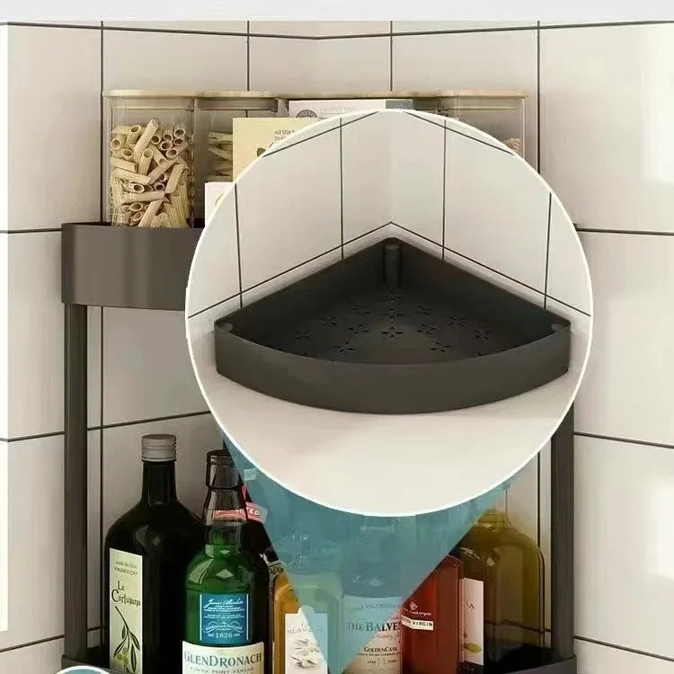 Bathroom Corner Storage Rack Triangle Plastic Stand Three Layers Floor-Mounted Toilet Organizer