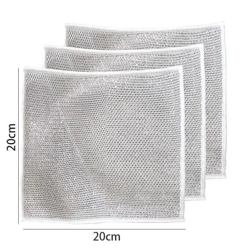 10 Pcs Magic Cleaning Cloth Double-sided Metal Steel Wire Rags
