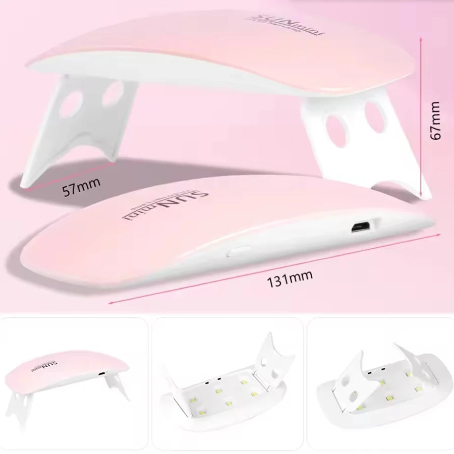 6W Mini Nail Dryer Machine Portable LED UV Manicure Lamp Home Use Nail Lamp