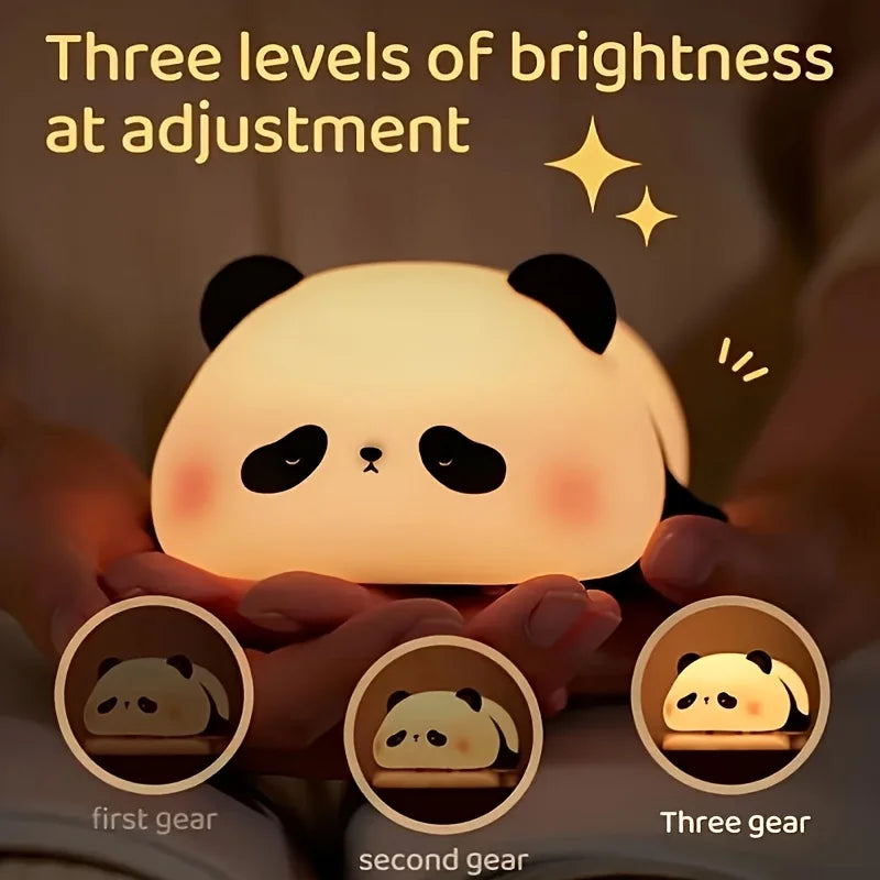 Panda Night Light, Rechargeable with Timer, Bedside Table Lamp,