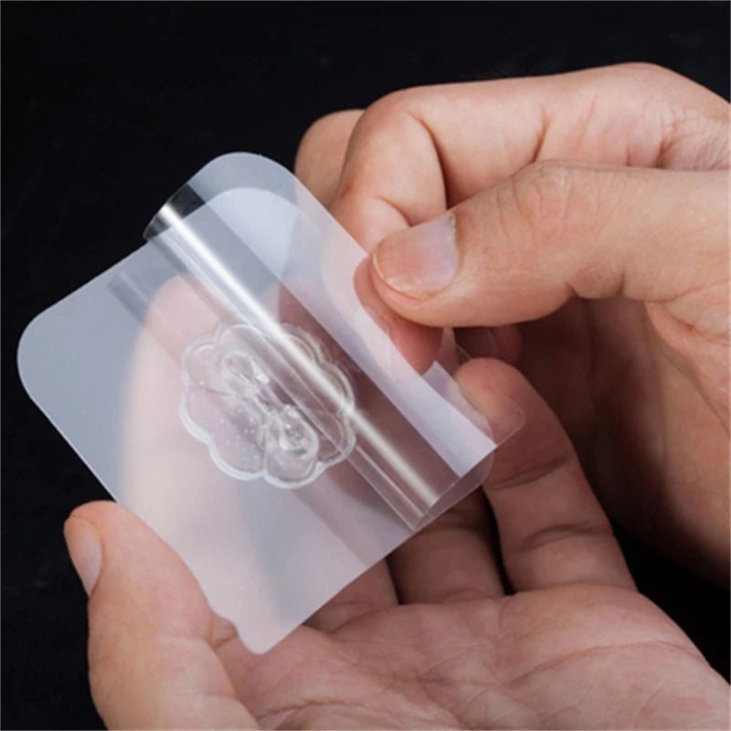 10PCS Transparent Stainless Steel Strong Self Adhesive Hooks