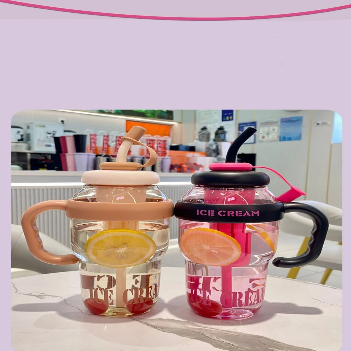 1300ML Large Capacity Plastic Water Bottle Cute Portable Children's Plastic Cup Leakproof