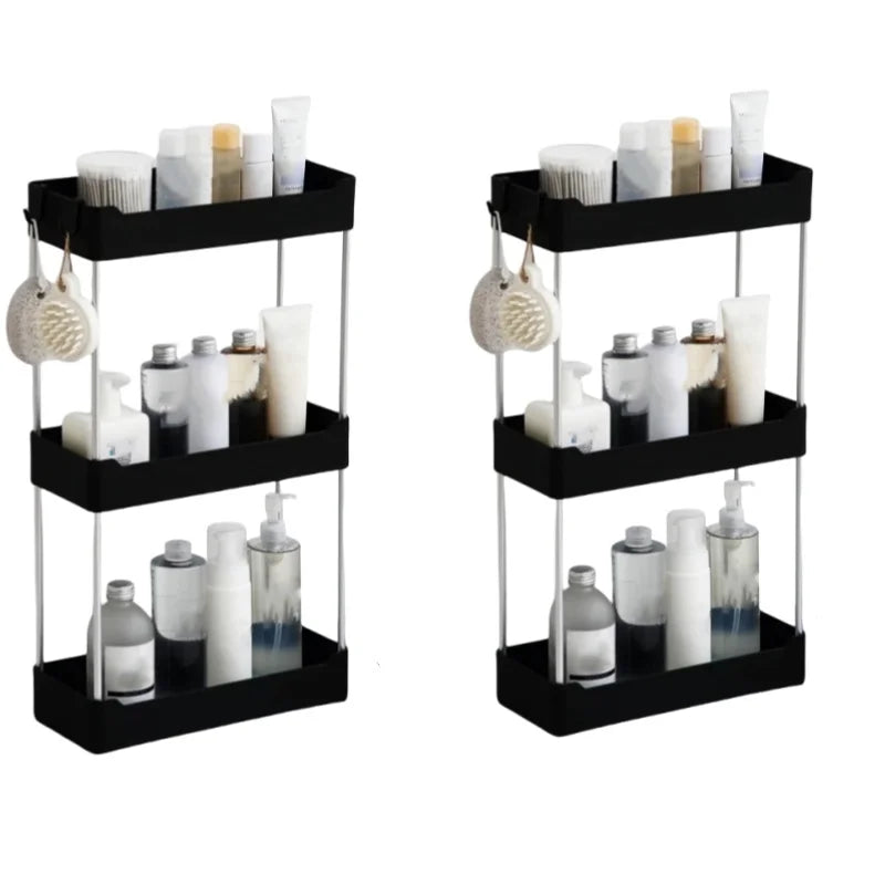 Space Saving Bathroom Storage Rack Multilayer Organizer for Toilet Vanity Cosmetics Standing Shelf with Easy Assembly