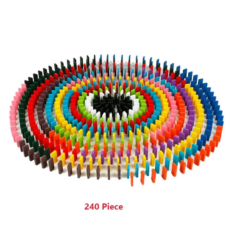 New Kids 120/240pcs Children Color Sort Rainbow Wood Domino Blocks