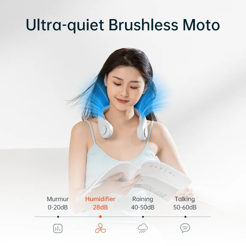 Rechargeable Neck Fan – Bladeless Hands-Free Personal Cooling Fan