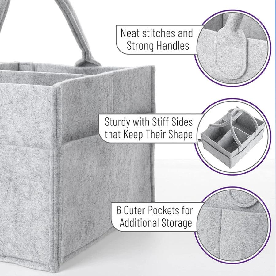 Children's Felt Diaper Storage Bag Baby Miscellaneous Toys Diapers Large Capacity Felt Diaper Bag