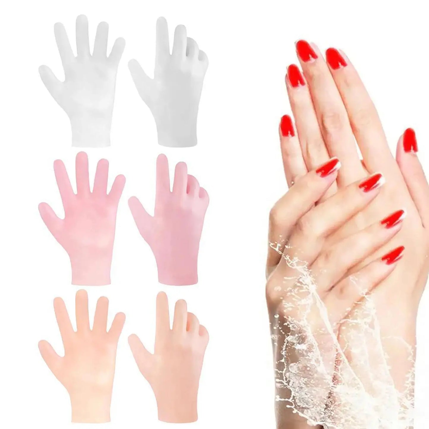 Reusable Moisturizing Silicone Gloves Gel Cracked Hand Care SPA Glove Waterproof