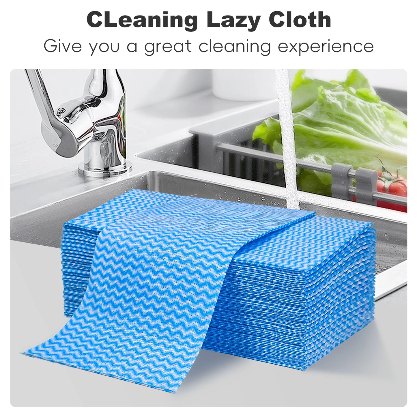 Disposable Nonwoven Dish Cloths, Light Duty Paper Towels for Kitchen and Home Cleaning,