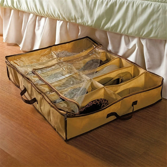 12-Grid Transparent Shoe Organizer