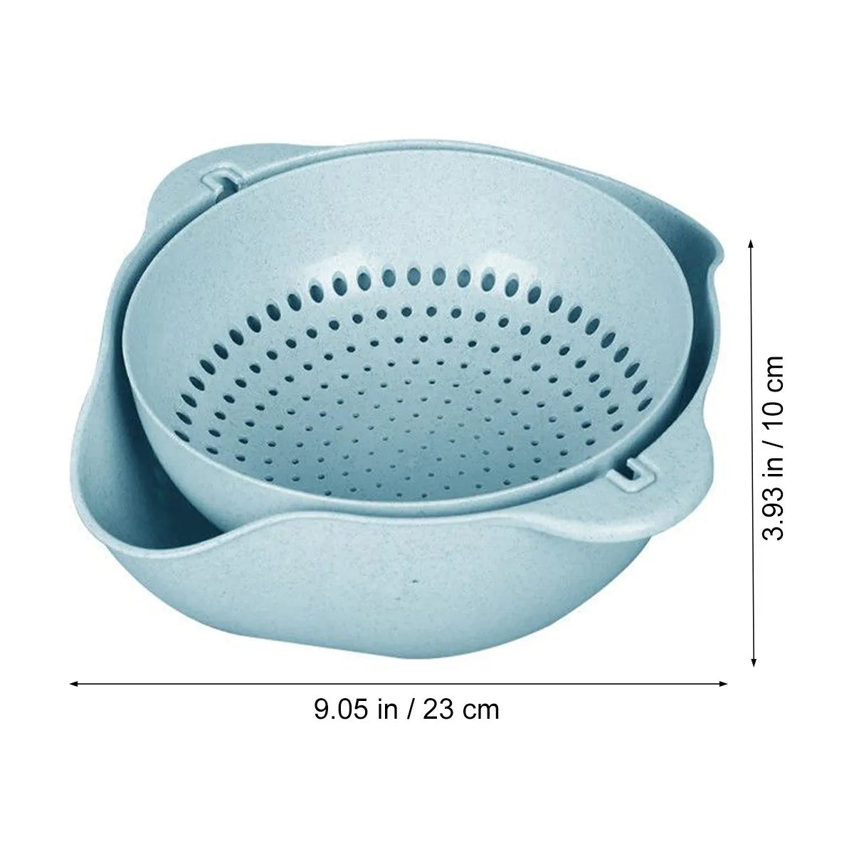 1Pcs Eco-Friendly Wheat Straw Double-Layer Colander Drain Basket