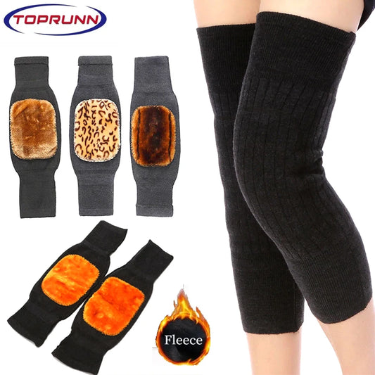 Wool Knee Brace Pads Winter Thermal Knee Warmers