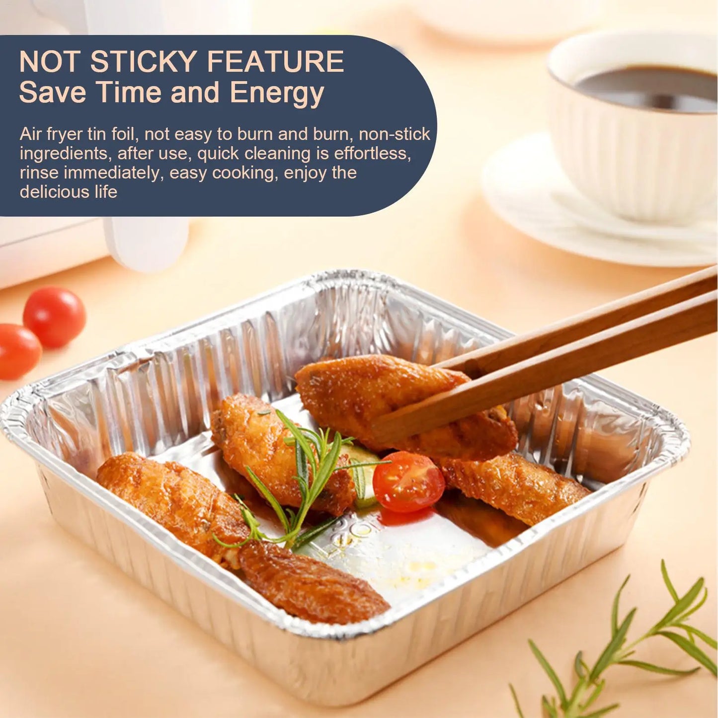 Disposable Aluminum Baking Pans Rectangular Oven & Air Fryer Trays