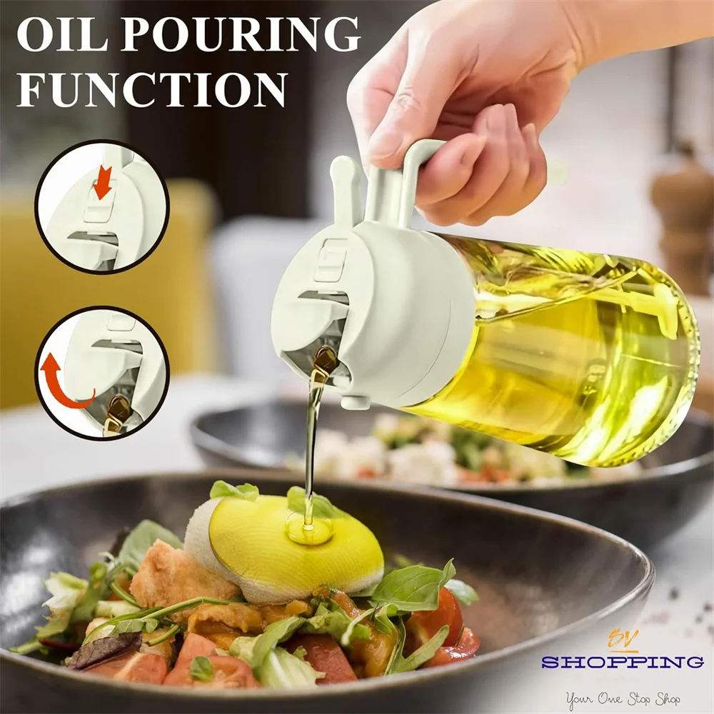 2 in 1 Oil Dispenser-Oil Sprayer,Oil Sprayer for Cooking,Food-grade 470ML